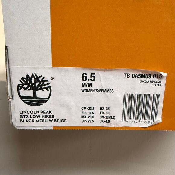 TIMBERLAND Women’s 6.5 LINCOLN PEAK GORE-TEX LOW HIKER BLACK MESH W BEIGE A5MU9 - Picture 5 of 6